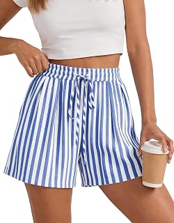 PRETTYGARDEN Elastic Waist Summer Shorts for Women with Pockets