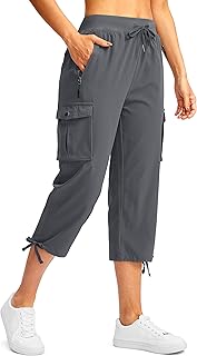 Soothfeel Women's Cargo Capris Pants with 6 Pockets Lightweight Quick Dry Travel Hiking Summer Casual Pants