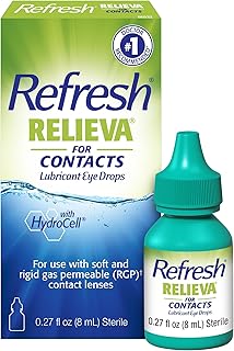 REFRESH RELIEVA FOR CONTACTS Lubricant Eye Drops Artificial Tears Contact Lens Rewetter, 0.27 fl oz (8 mL)