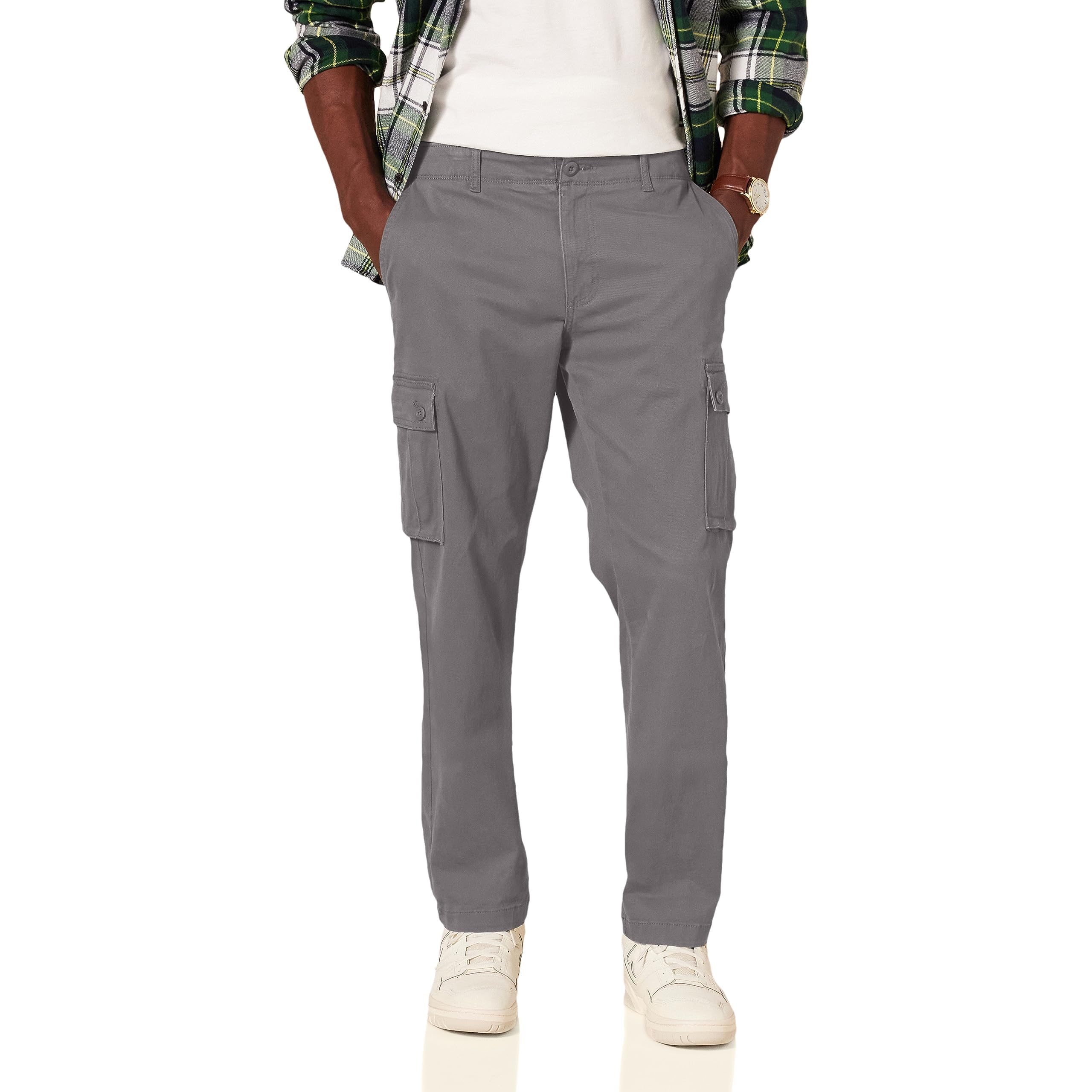 Amazon Essentials Men's Straight Fit Stretch Cargo Work Trousers (Available in B
