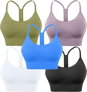 Evercute Sports Bra Women Padded Medium Support Criss Cross Straps Seamless High Impact Yoga Training Sports Bras
