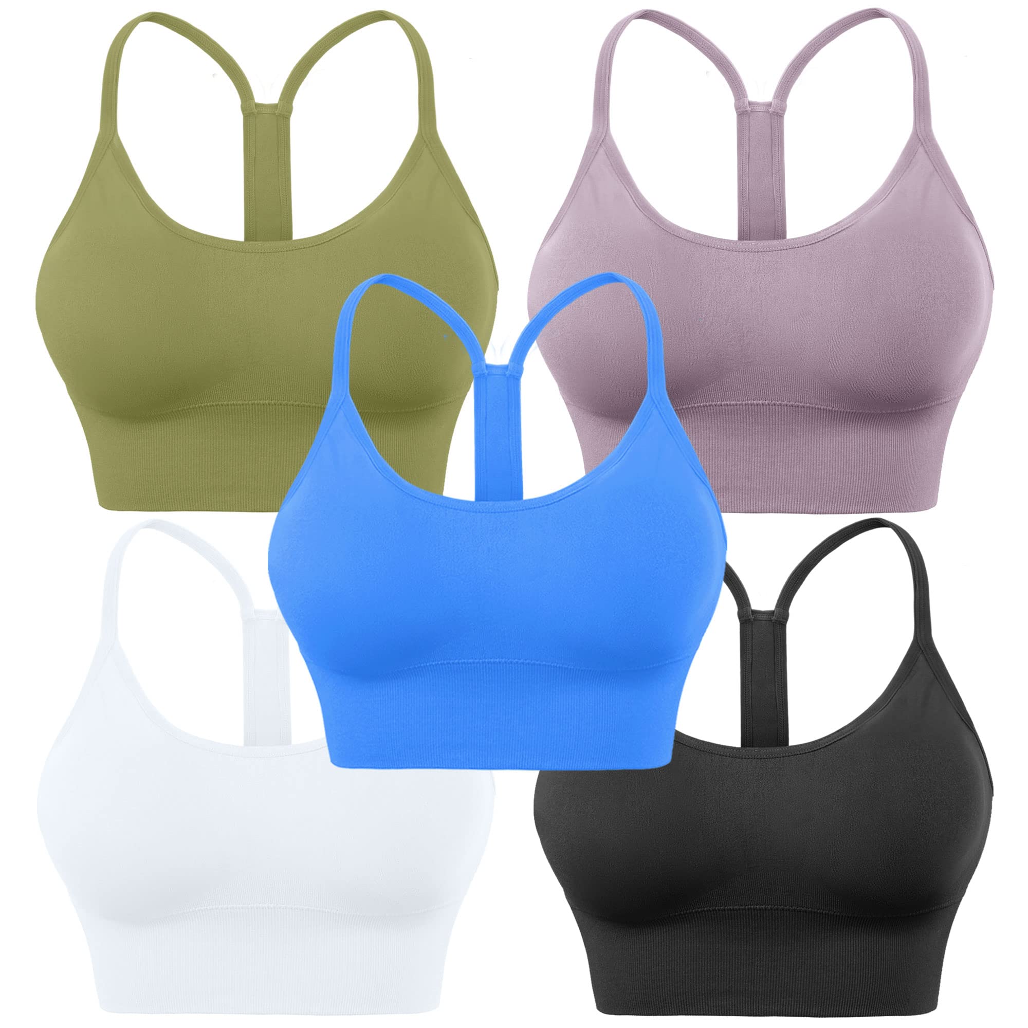 Evercute Sports Bra Women Padded Medium Support Criss Cross Straps Seamless High
