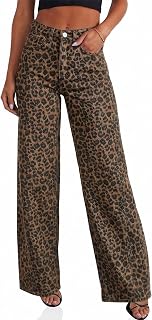 Cicy Bell Womens Wide Leg Jeans High Waisted Boyfriends Baggy Stretchy Denim Pants with Pockets