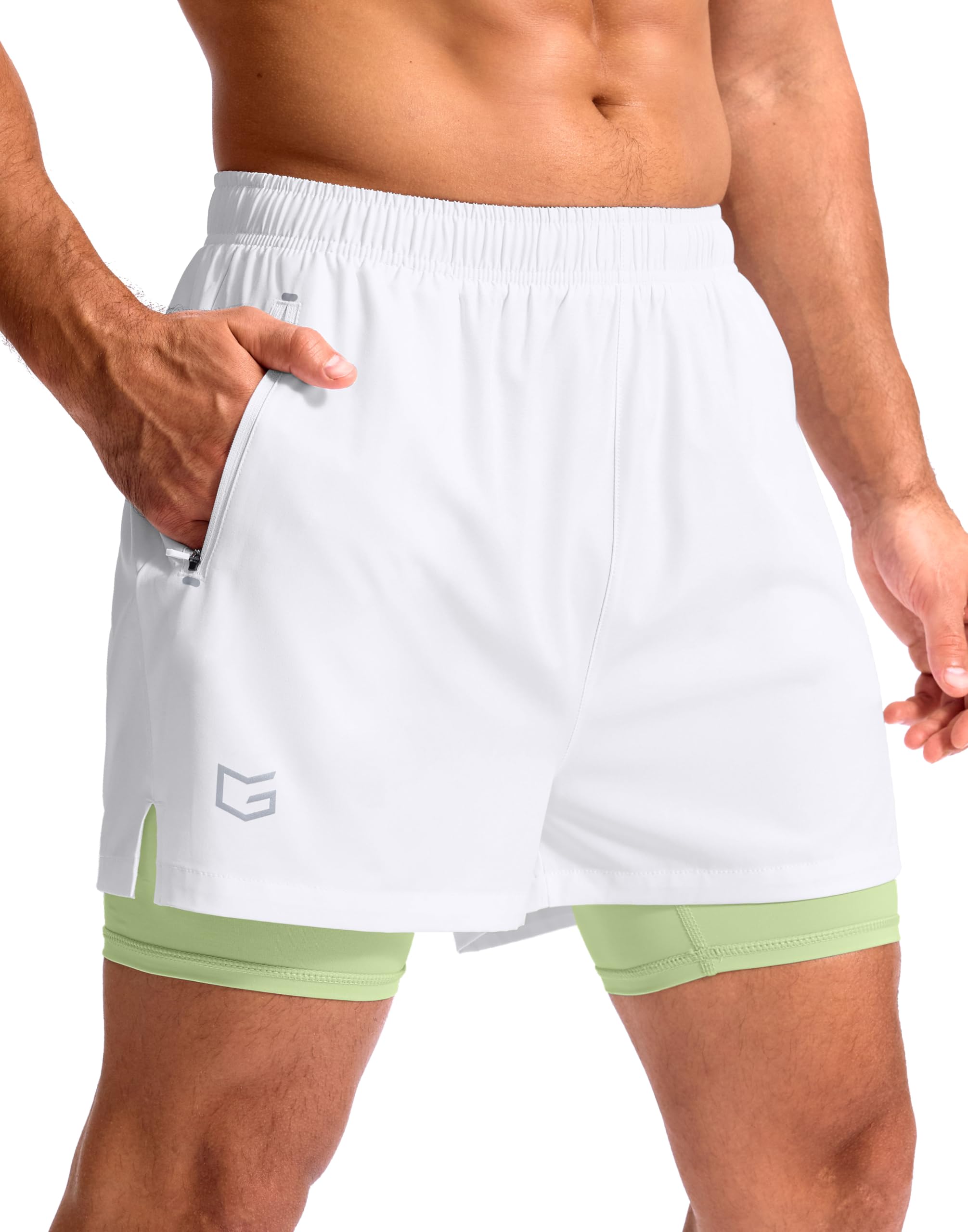 G Gradual Men's Running Gym Shorts with Compression Liner 5"/ 7"/ 9"