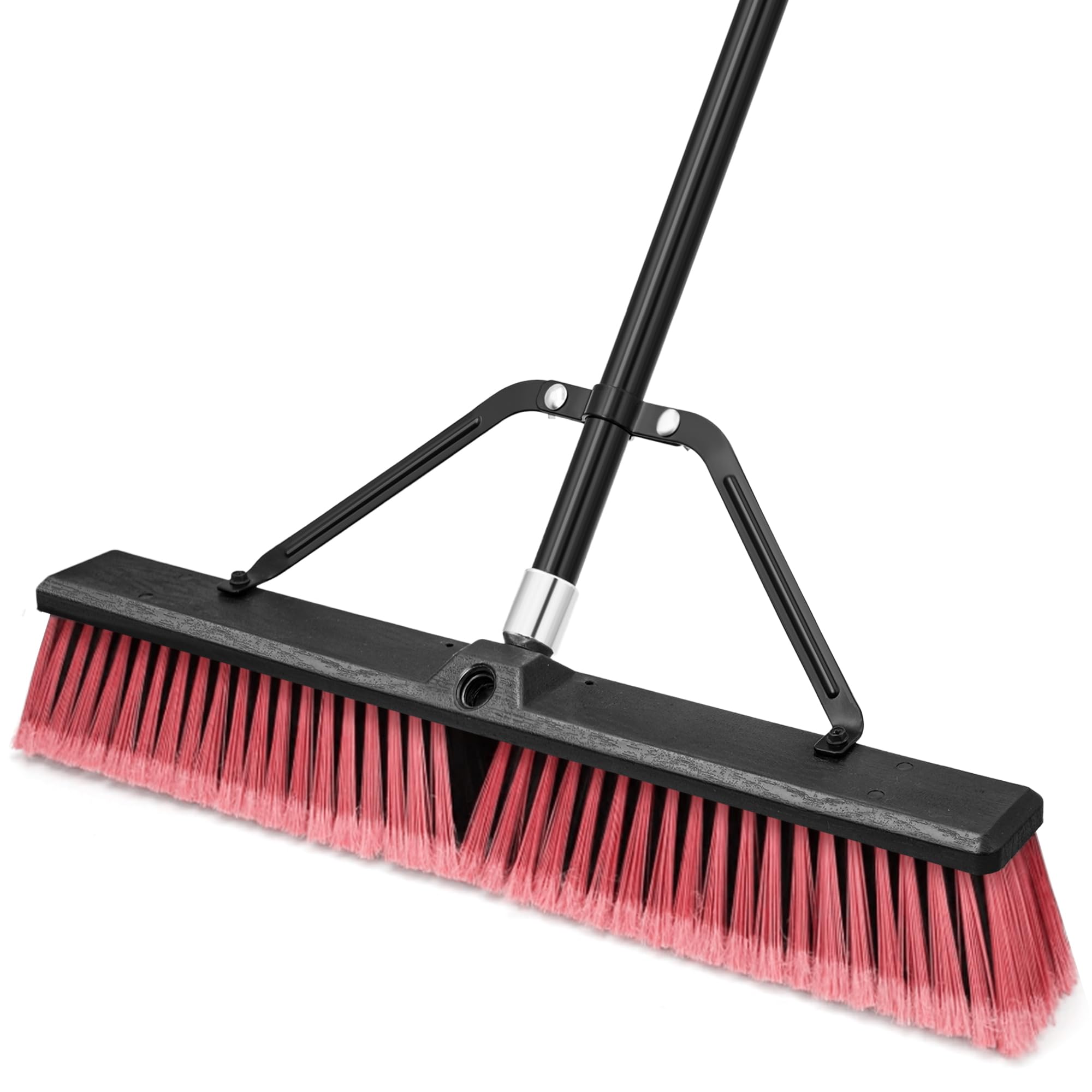 TidyBliss 24” Large Push Broom Outdoor Heavy Duty with 63” Long Handle | 6 Layer