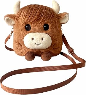 Uomieefy Animal Plush Crossbody Bag, Stuffed Animal Purse Gift | 8in/20cm Anime Plush Purse with Adjustable Shoulder Strap, Gift for animal lovers