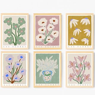 LUHDFYS Flower Market Canvas Prints Aesthetic Flower Canvas Wall Art Boho Prints Danish Pastel Aesthetic Posters Wall Art for Living Room Wall Decor Unframed