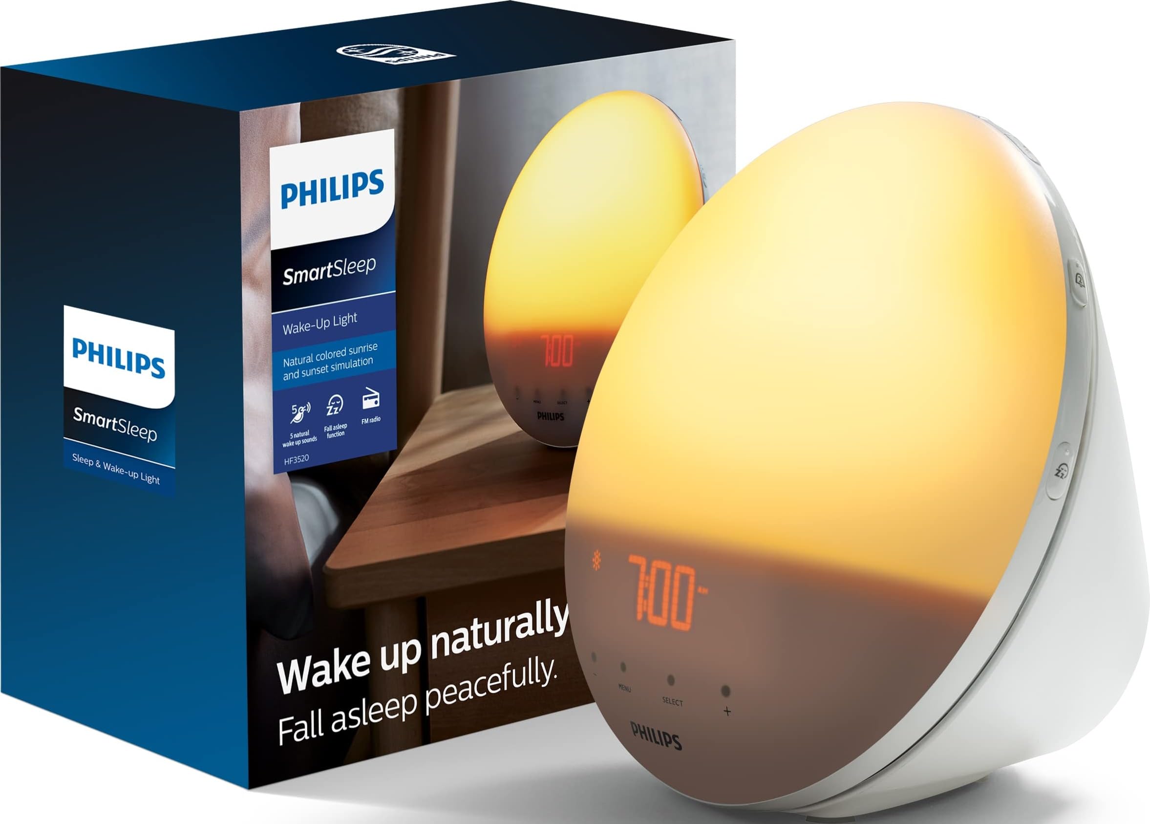 Philips SmartSleep Wake-up Light, Colored Sunrise and Sunset Simulation, 5 Natur