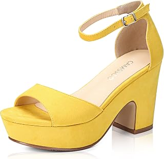 CAMSSOO Women Wedge Sandals Suede Leather Ankle Strap Fashion Wedding Sexy High Heel Sandals