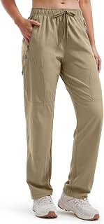 Libin Women's Trekking Trousers Lightweight Quick Dry Waterproof Cargo Travel Casual Safari Hiking Parachute Walking Trousers