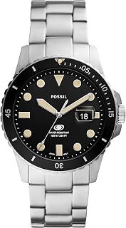 Fossil Blue Men's Quartz Watch with Stainless Steel Bracelet or Leather Strap