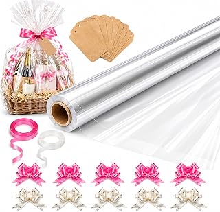 HURUC Cellophane Wrap Roll Clear 80cm x 30m Extra Wide