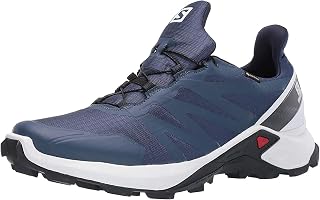 Salomon Men's Supercross Gore-TEX Trail Running Shoes Hiking, Sargasso Sea/White/India Ink, 8.5 UK