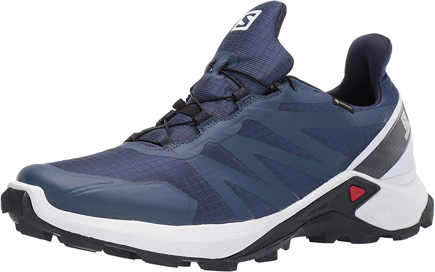 Salomon Men's Supercross Gore-TEX Trail Running Shoes Hiking, Sargasso Sea/White