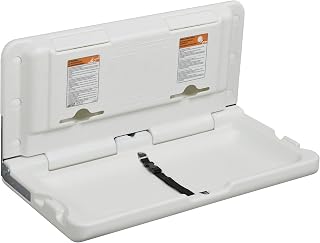 ECR4Kids Horizontal Wall-Mounted Baby Changing Station | High-density plastic, GREENGUARD Gold Certified, 50 lb capacity, ASTM & ADA compliant, liner dispensers and diaper bag hooks