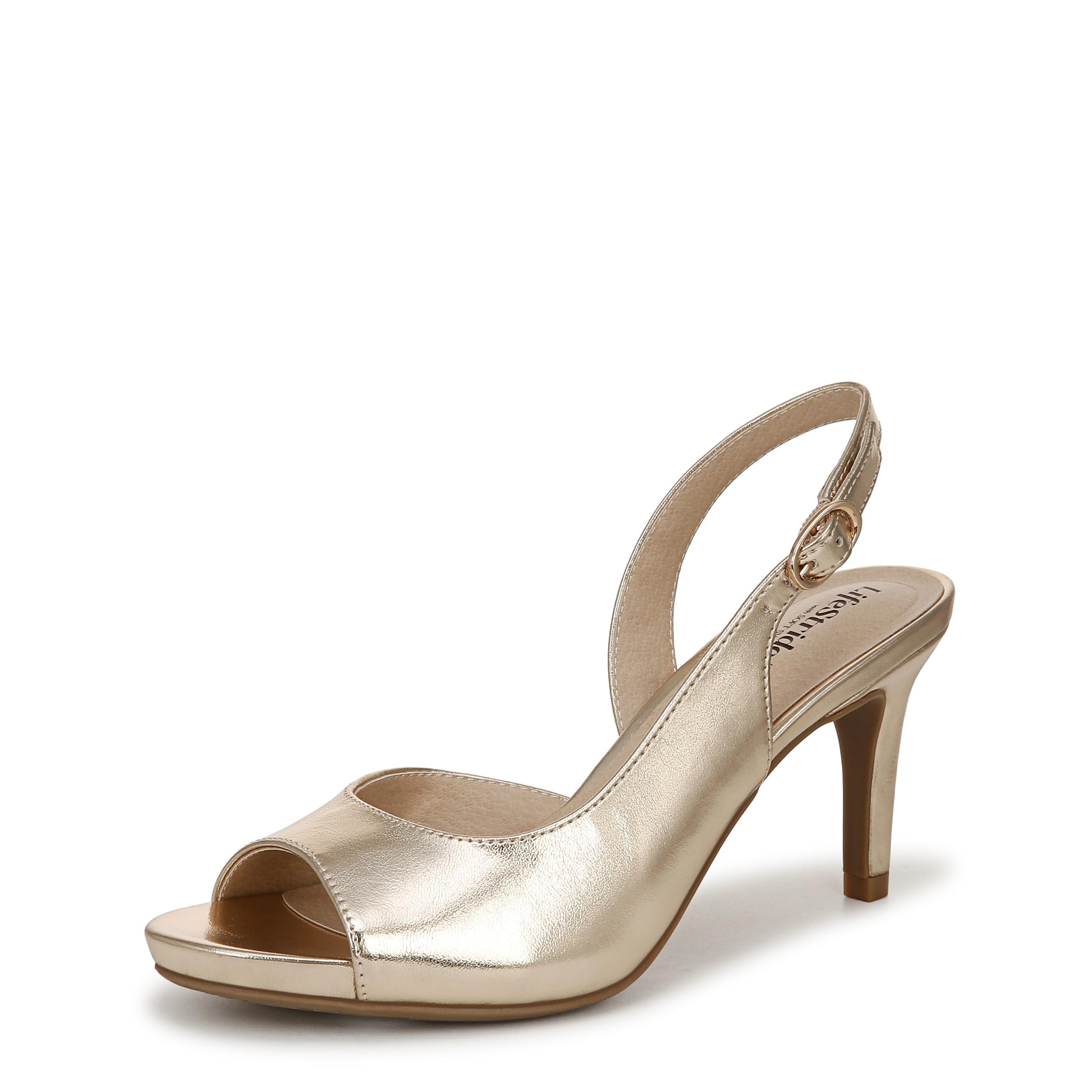 LifeStride womens Teller 2 Slingback Peep Toe Pumps Heeled Sandal Pump
