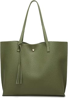 Dreubea Women's Soft Faux Leather Shoulder Bag with Large Tassels and Large Capacity