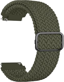 20mm 22mm Quick Release Braided Solo Loop Band – Adjustable Soft Stretchable Watch Strap for Women & Men