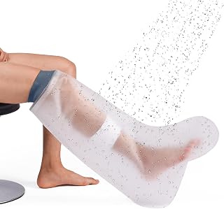 COMFYTHERA Large Waterproof Leg Cast Cover for Shower Foot Wound Protector Bath Adult Watertight Cast Bag Showering for Surgery Leg, Ankle, Foot Burns Reusable Keeps Wounds Dry (B-Short Leg)