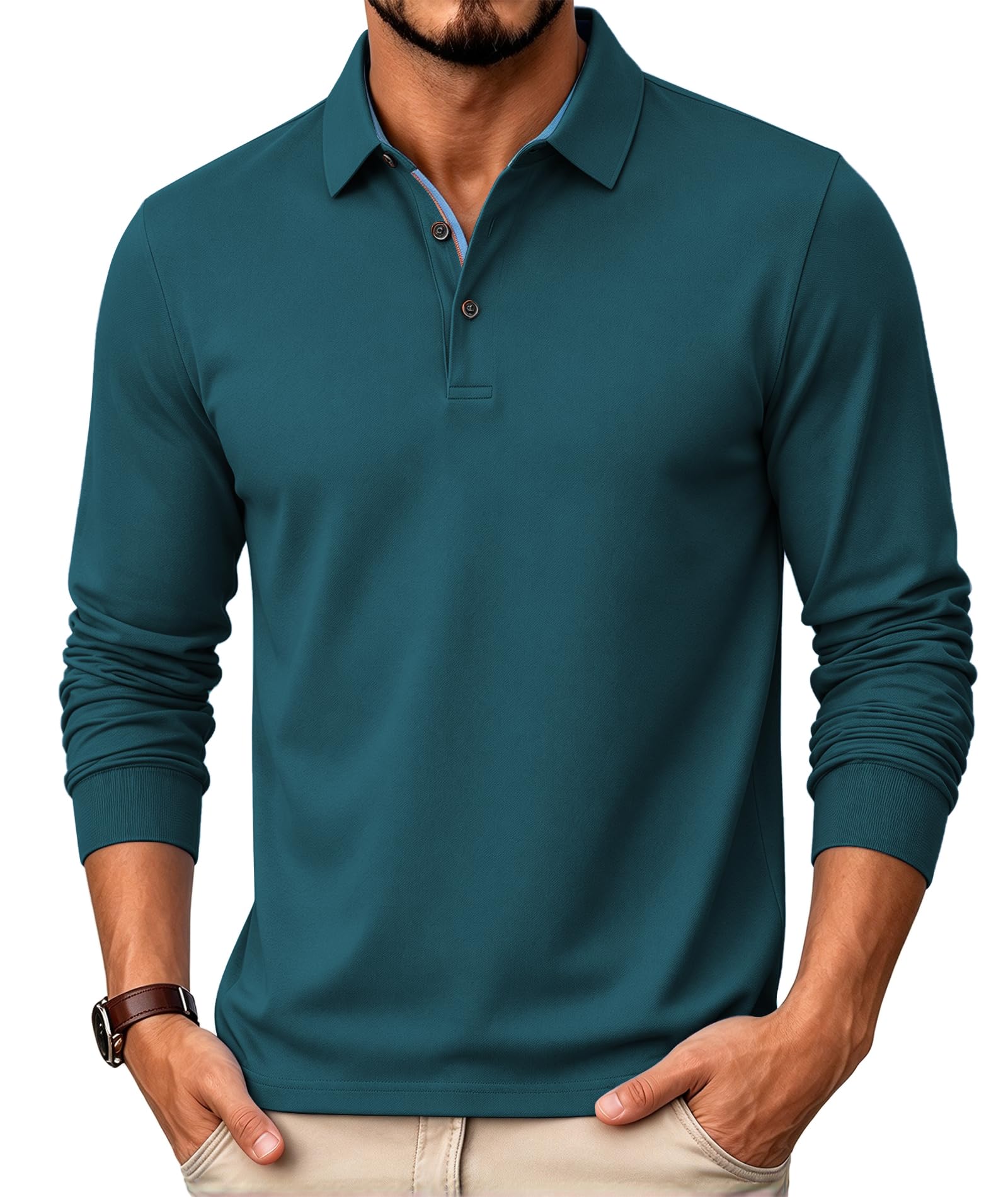 zitysport Polo Shirts Men Long Sleeve Breathable Quick Dry Long Sleeve Men Summe