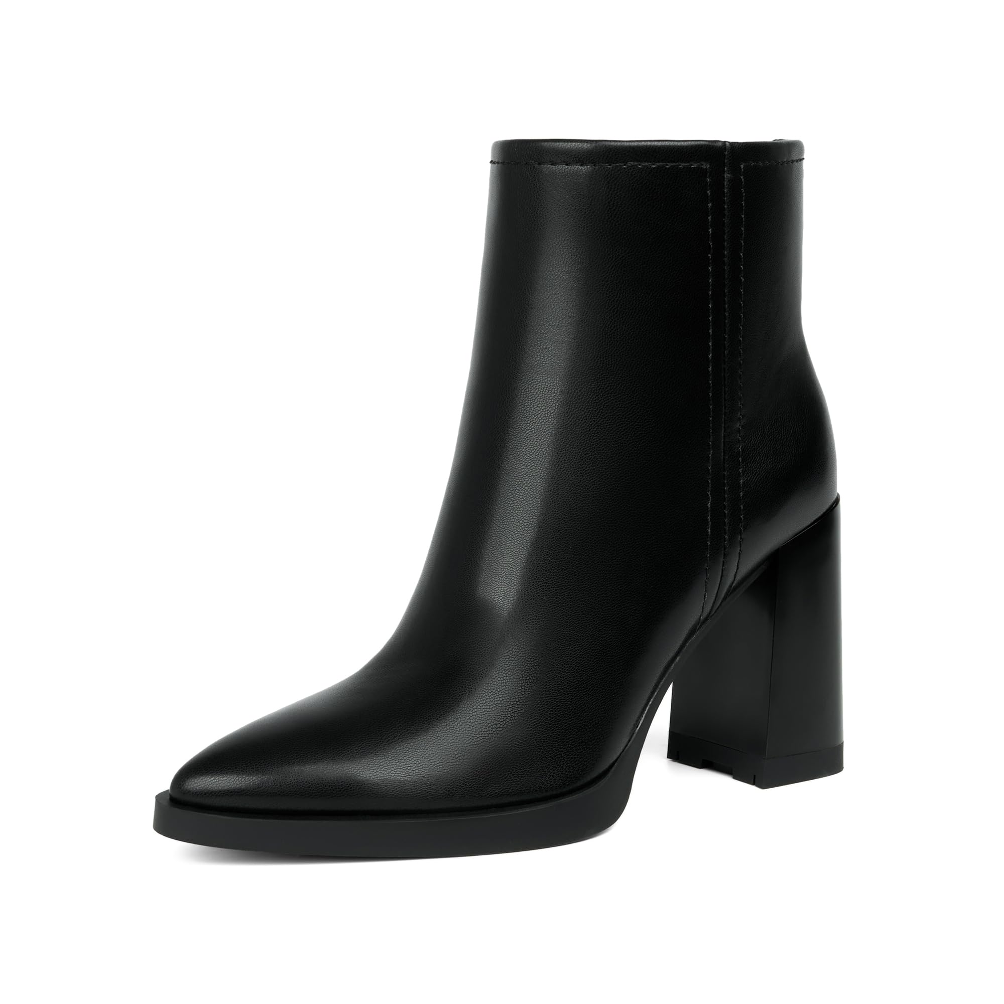 VIUGJNEX Ankle Boots for Women High Heel Pointed Toe Chunky Booties