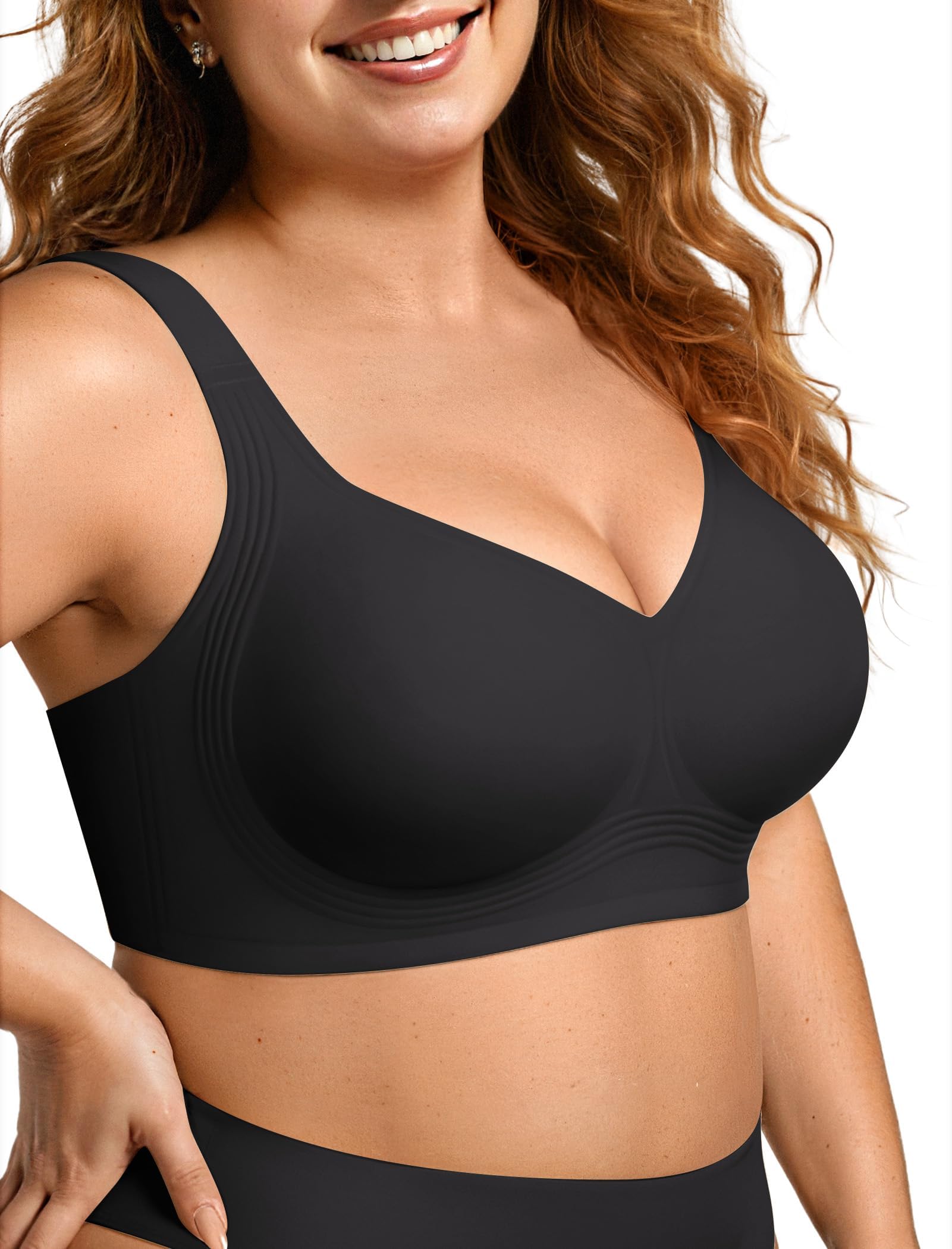 OEAK Womens Wireless Jelly Bras Plus Size Support Push Up Comfortable Bra