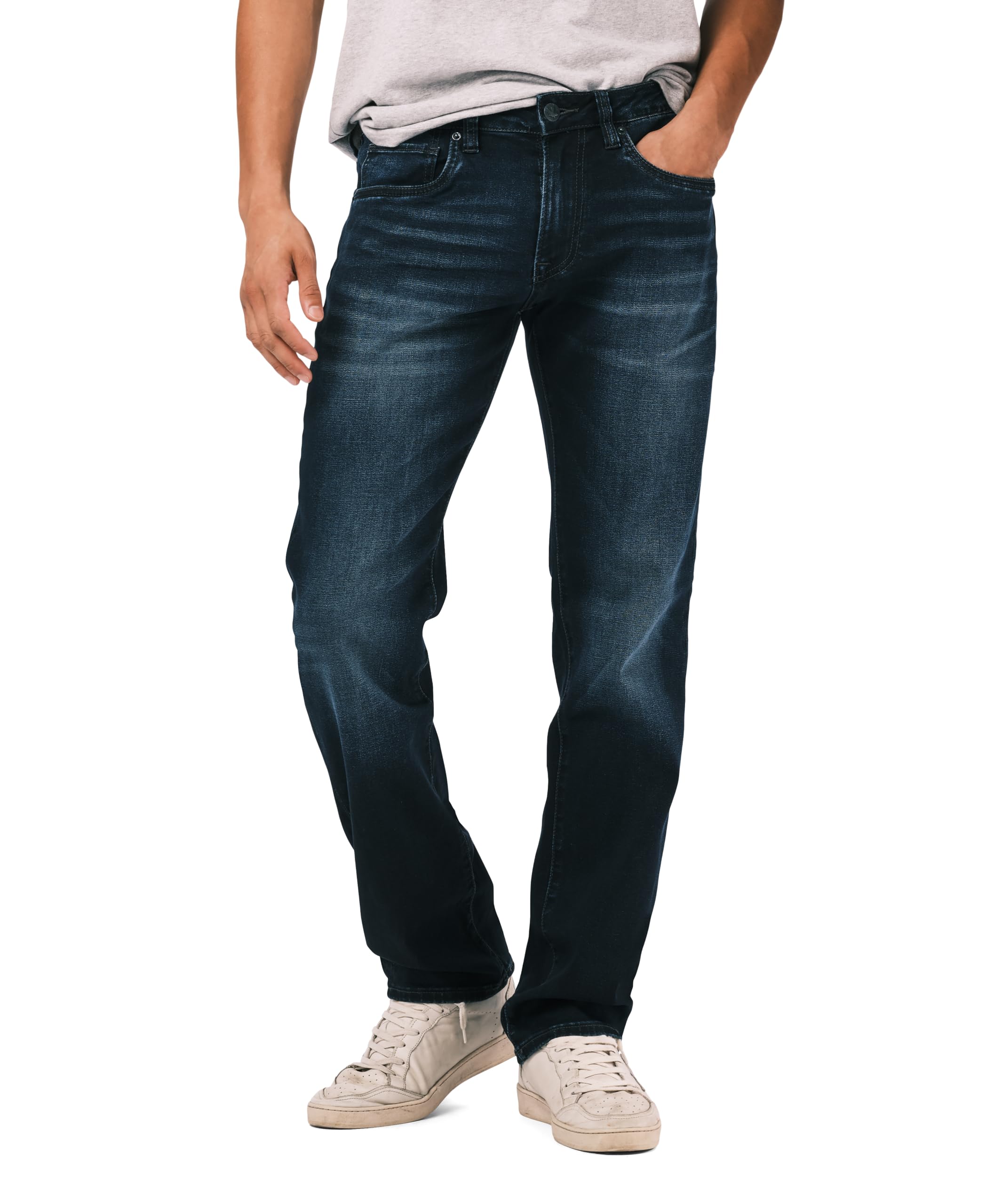 Buffalo David Bitton Mens Non-Denim Straight Leg Six French Terry Pants with Cot