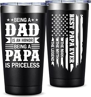 Fufandi Papa Gifts - Being A Dad Is An Honor Being a Papa Tumbler Cup 20oz