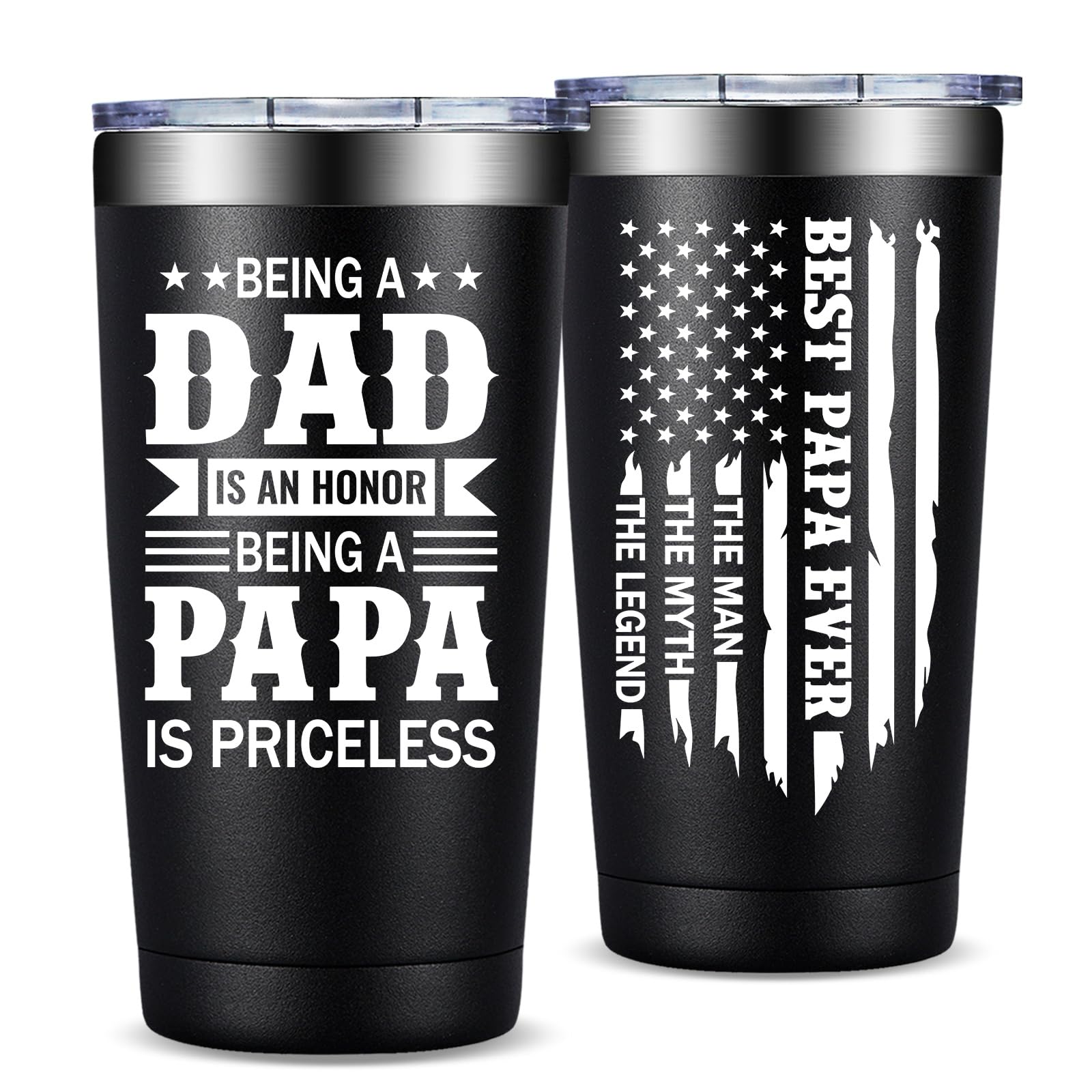 Fufandi Papa Gifts - Being A Dad Is An Honor Being a Papa Tumbler Cup 20oz