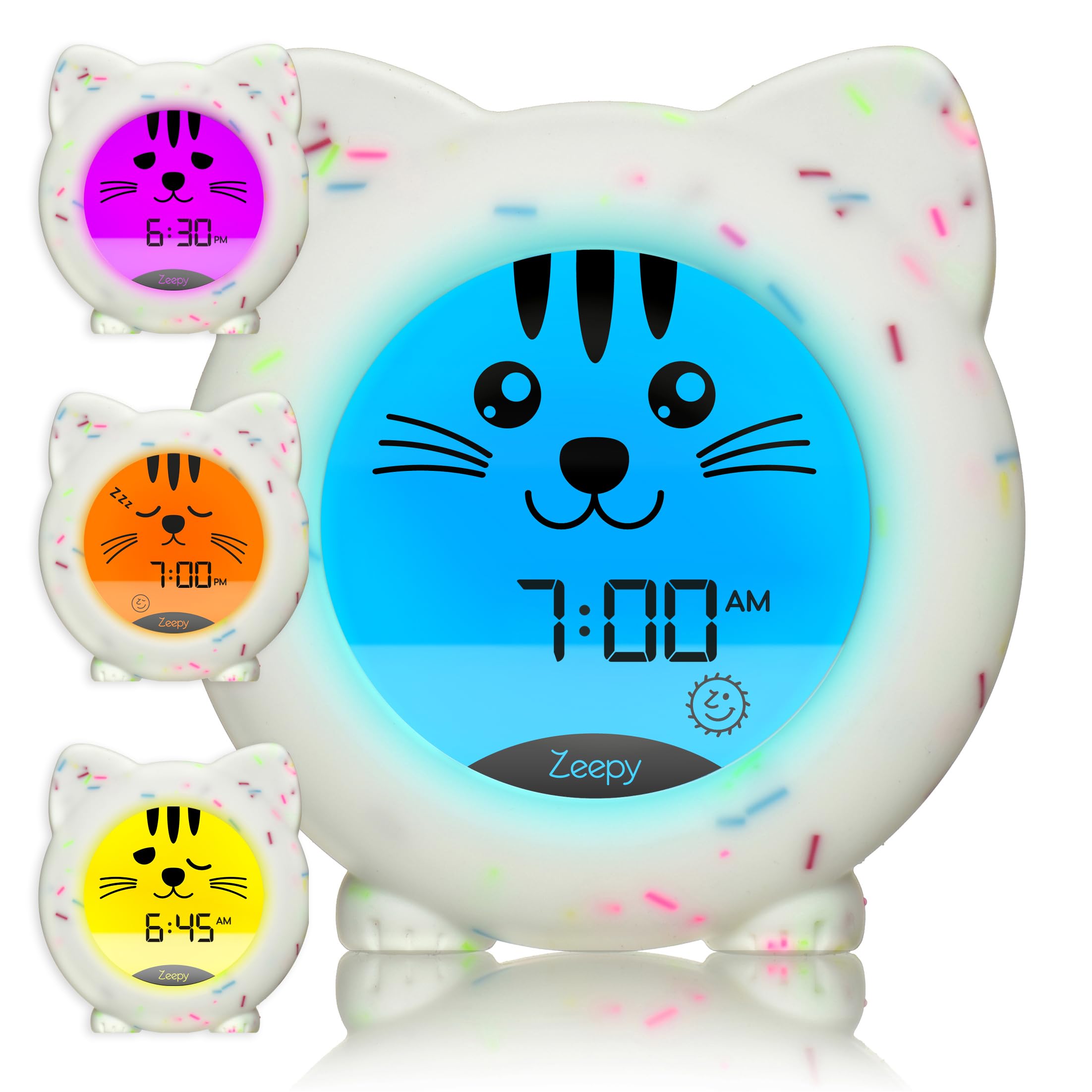 Zeepy 4-Phase Toddler Sleep Trainer Clock, Kids Alarm, Rechargeable Kip Cat | To