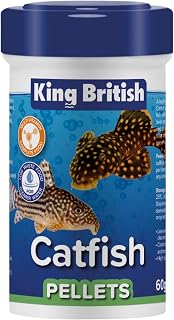 King British – Catfish Pellets 60g – Multi-Vitamin Complete Sinking Food for Catfish & Other Bottom-Feeding Tropical Fish – Clear Water Formula –Natural ingredients – Support A Healthy Immune System