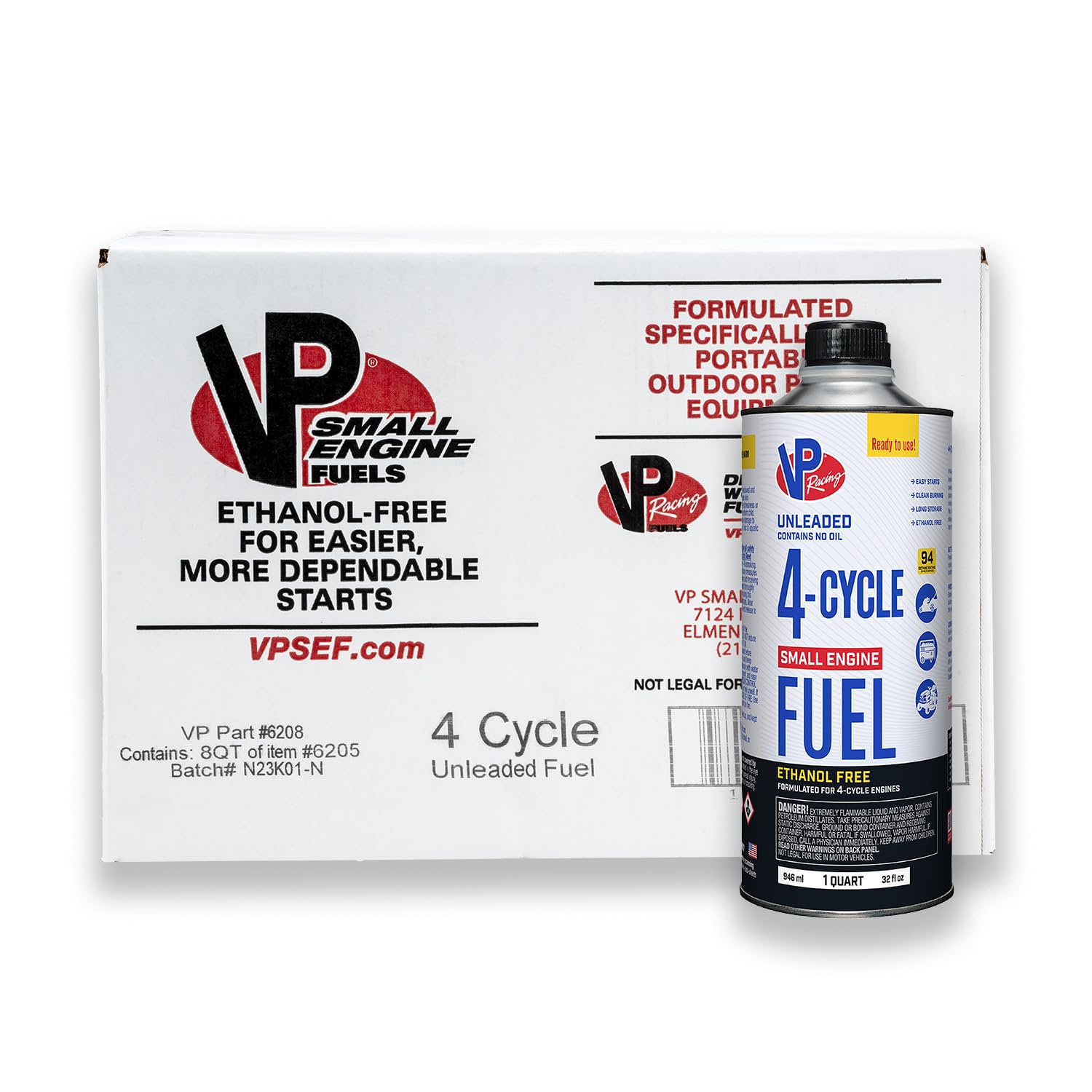 VP Racing Fuels 6205 SEF 4-Cycle Small Engine Fuel, Contains No Oil, Quart (8 Pa