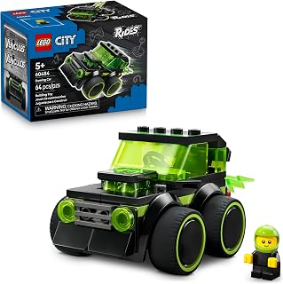 LEGO City Rides – Gaming Race Car 60484 | Building Toys for Boys & Girls, Ages 5+, Toy Race Car for Pretend Play w/ Junior Minifigure, 64 Pieces, Gift for Birthdays