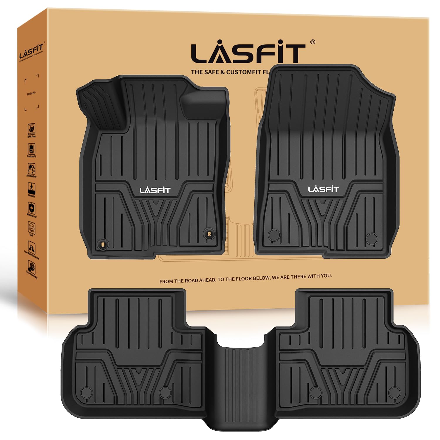 LASFIT 𝐈𝐧𝐣𝐞𝐜𝐭𝐢𝐨𝐧 𝐌𝐨𝐥𝐝𝐞𝐝 Floor Mats for Honda Civic 2022-2026 (Not Fit Hybrid) / 