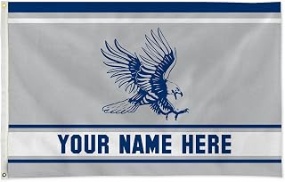 Rico Industries NCAA Dickinson State Blue Hawks Personalized - Custom 3' x 5' Banner Flag - Made in The USA - Indoor or Outdoor Décor