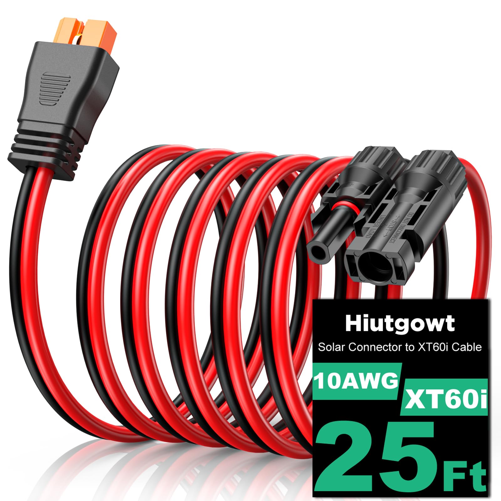 Hiutgowt 10AWG XT60i Solar Cable 25FT, Solar to XT60i Cable 3 10 15 20 30 40 50F