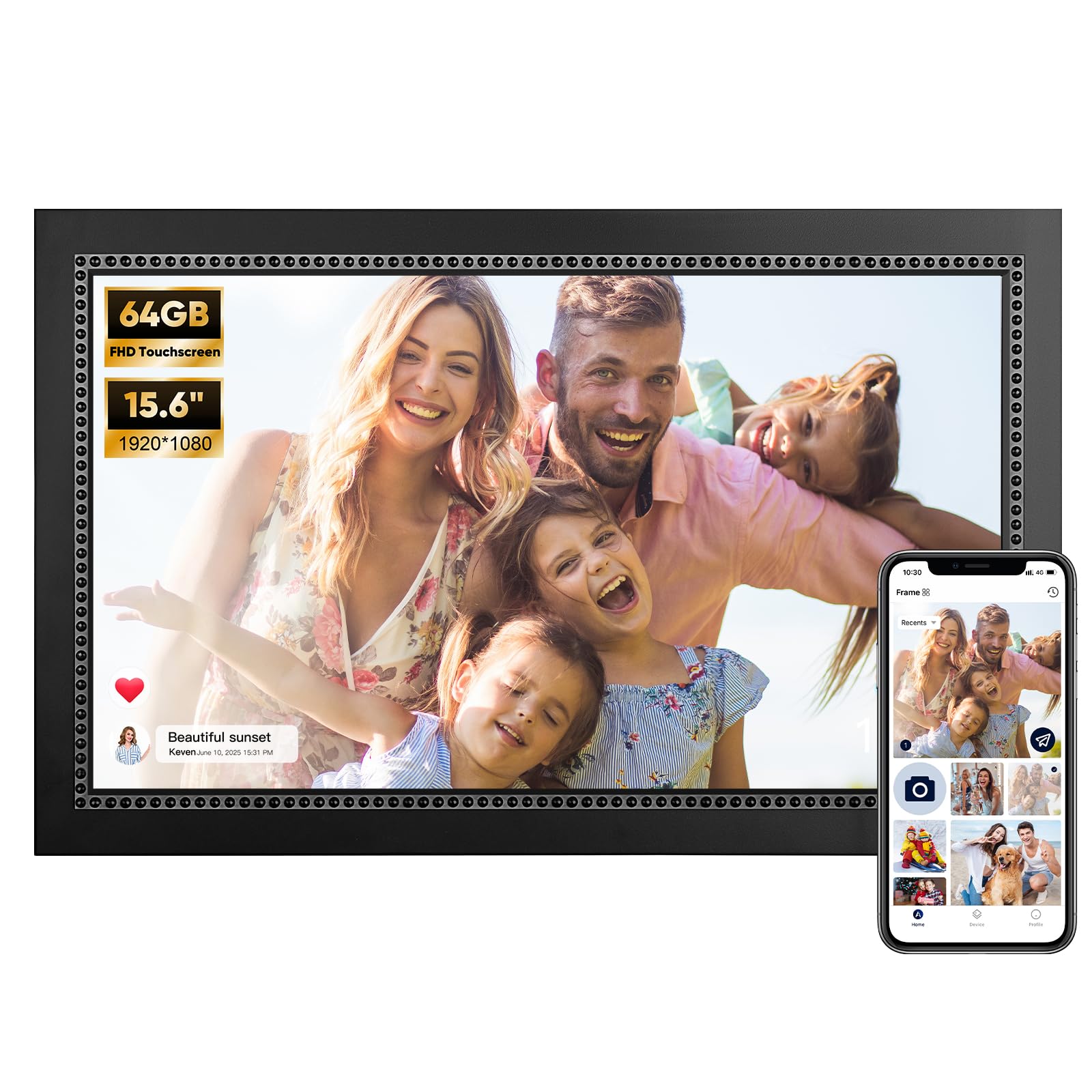 Digital Picture Frame 15.6 Inch Digital Photo Frame with 64GB Storage, 1920 * 10