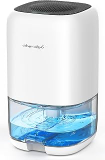 TABYIK 35 OZ Dehumidifier for Bedroom RV, Quiet with Auto Shut Off, White | 280 Sq.Ft Small Dehumidifiers for Home Bathroom Closet, 7 Color Light, 28dB Ultra Quiet, 35OZ Water Tank