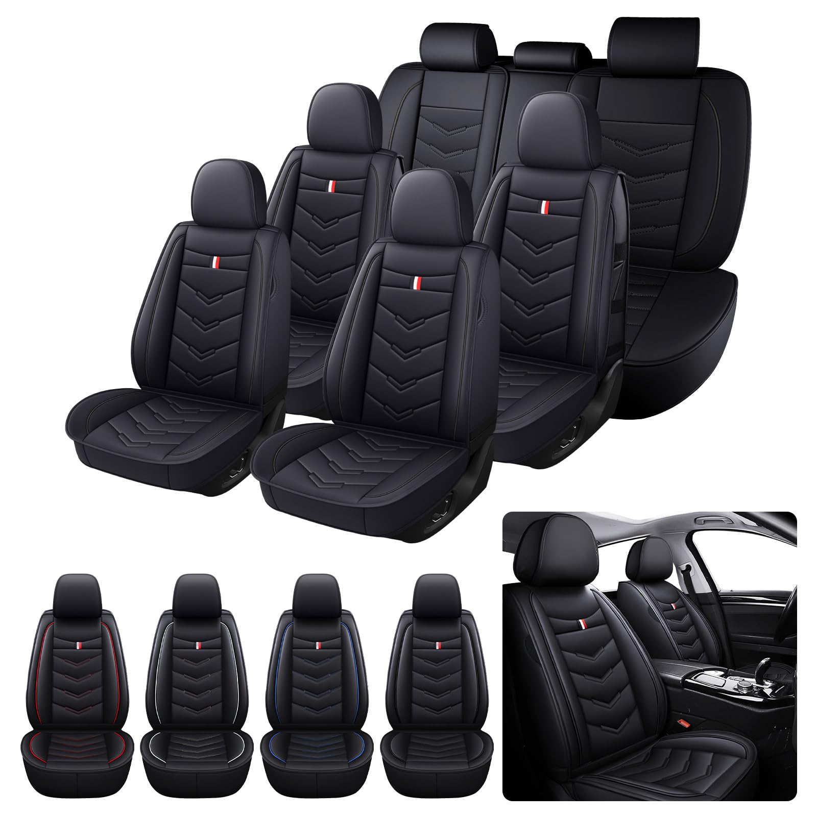 7 Seats Car Seat Covers Fit for Toyota Sienna 2000-2026,Black