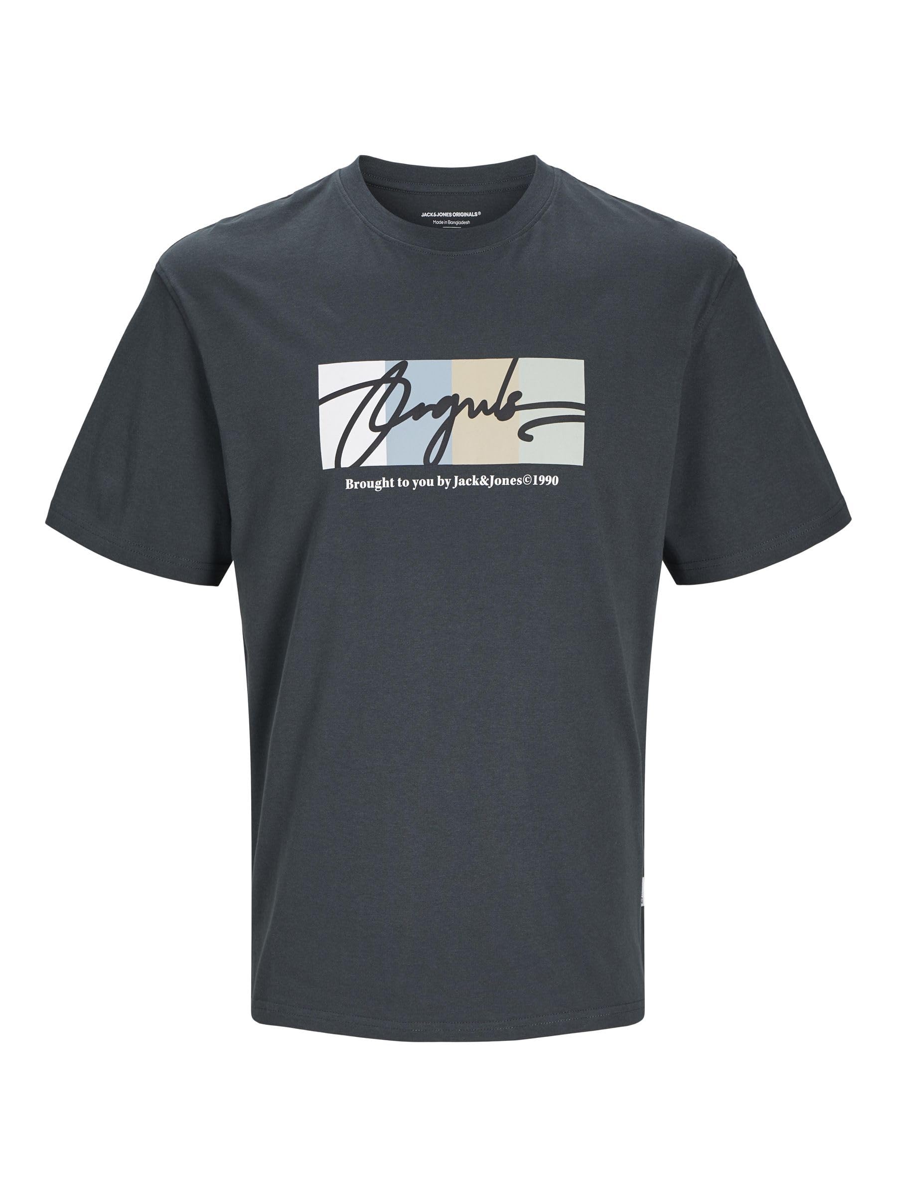 JACK & JONES Men's Jorportland Block Branding SS Crew Neck T-Shirt