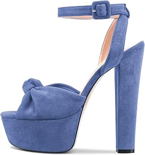 Castamere Women's High Block Chunky Platform Heel Open Toe Straps Ankle Bow Tie Sandals