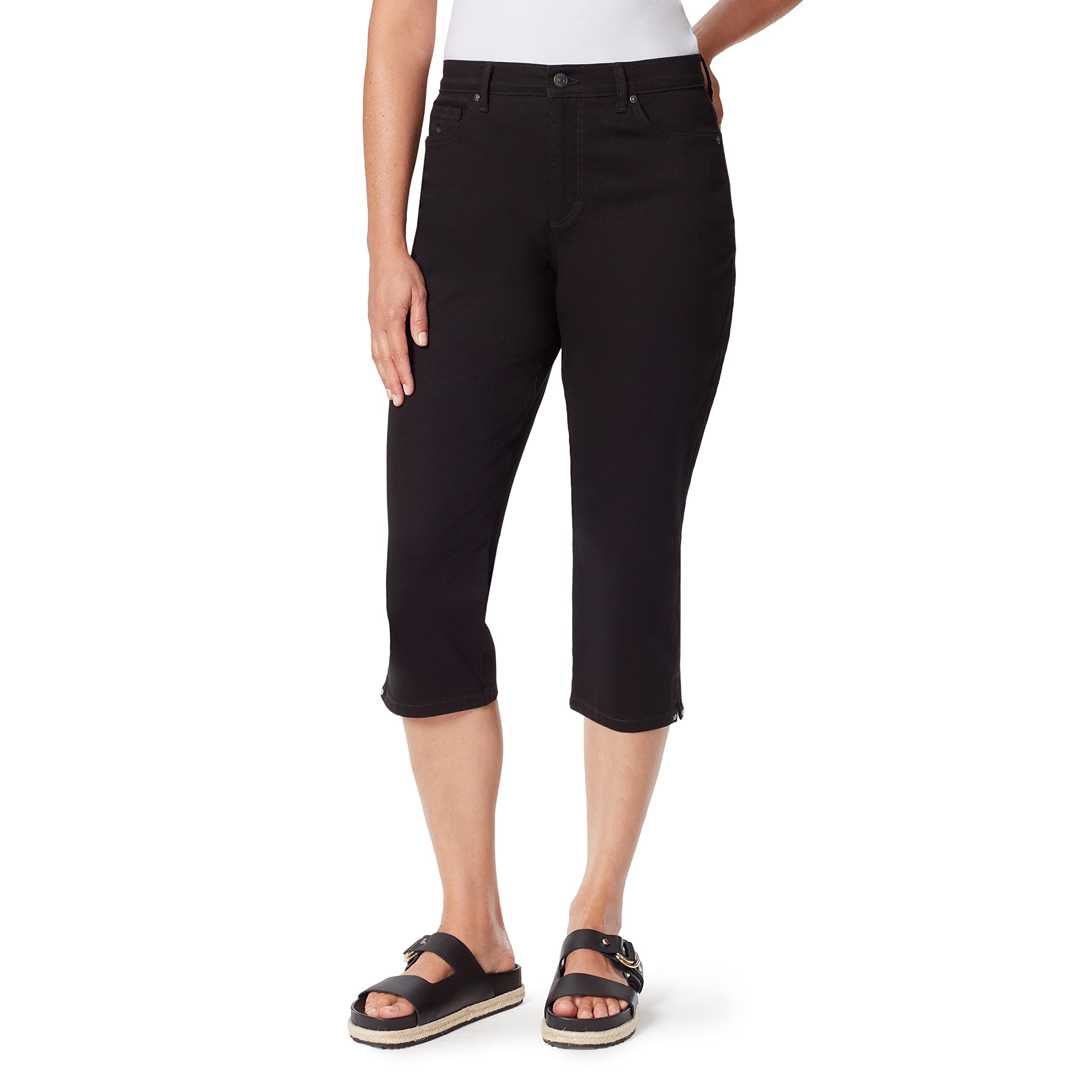 Gloria Vanderbilt Women's Amanda Zipper Fly Capri High Rise Jeans