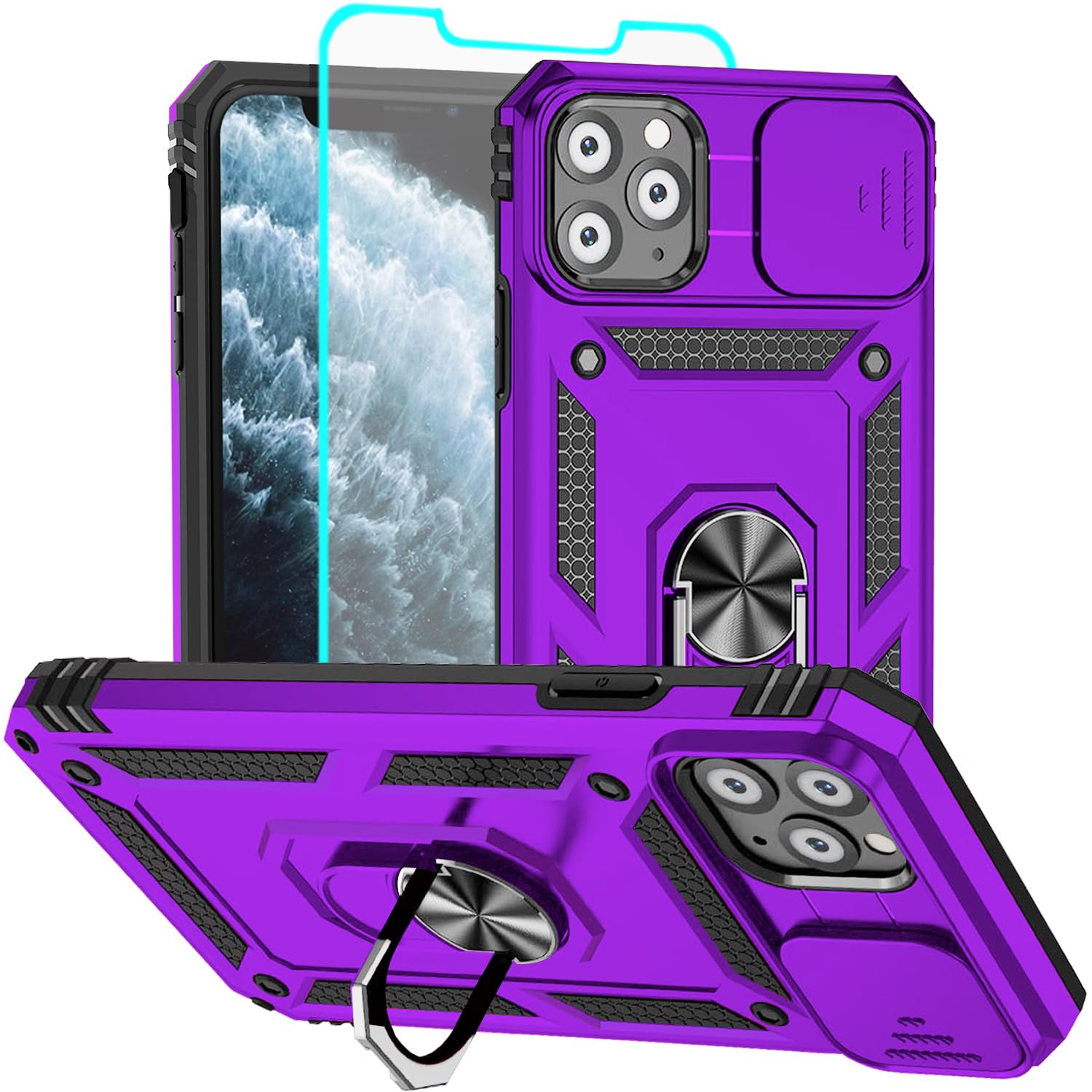 for iPhone 11 Pro Case with Screen Protector：Dual Layer Military Grade Drop Prot