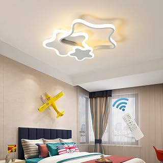 Tioolo Dimmable LED Ceiling Light, Star Ceiling Lamp with Remote, 16.5in