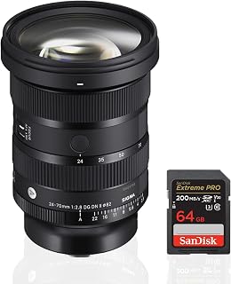 Sigma 24-70mm F2.8 DG DN II Art Lens with 64GB SDXC Card Bundle | Seamless L-Mount Integration with Leica, Panasonic and Sigma Full-Frame Mirrorless Cameras