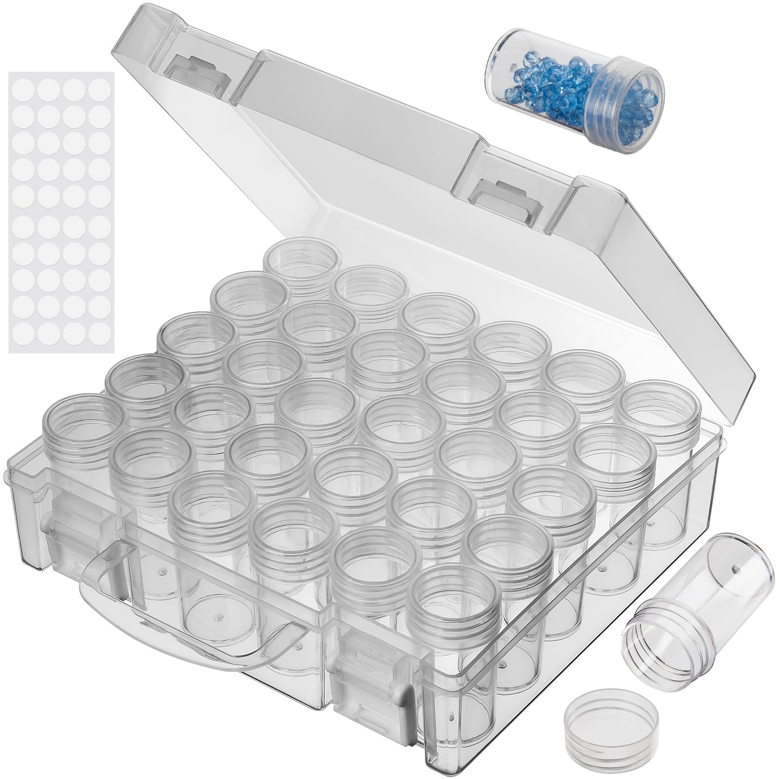 Bead Organizer, Bead Containers, 30 Grids Diamond Painting Storage Containers Cl