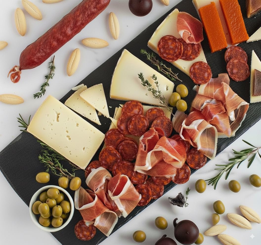 A Little Bit of Spain Gift Bundle – Manchego Cheese Trio, Iberico Chorizo, Serra