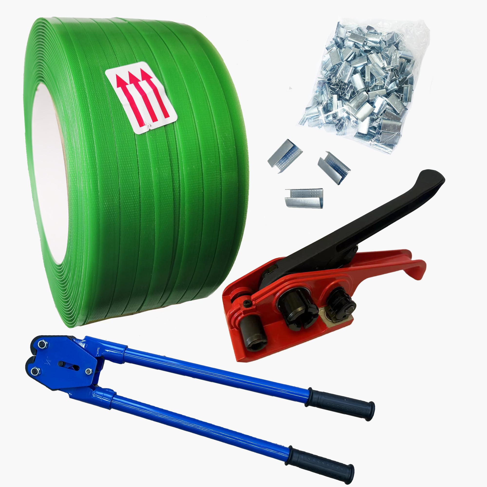NVOYAJUAN Banding Strapping Kit with 5/8" x2000 ft Green Polyester (PET) Band 20