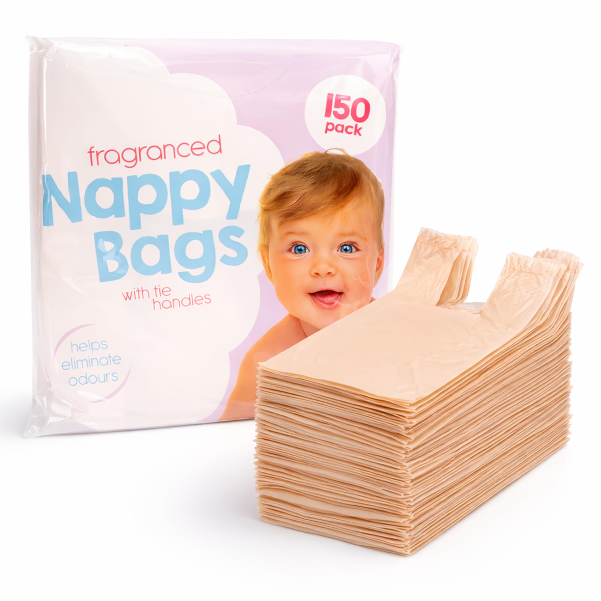 D.A.Y. Republic 150 Nappy Bags Fragranced Diaper Disposal Bags, Tie Handle | 28c