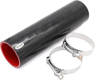 Taukealugs Straight Coupler Silicone Hose 3-Inch ID 12-Length 4-Ply 5MM Thickness Air Intake/Turbo/Intercooler Piping Tube with Stainless Steel T-Clamps